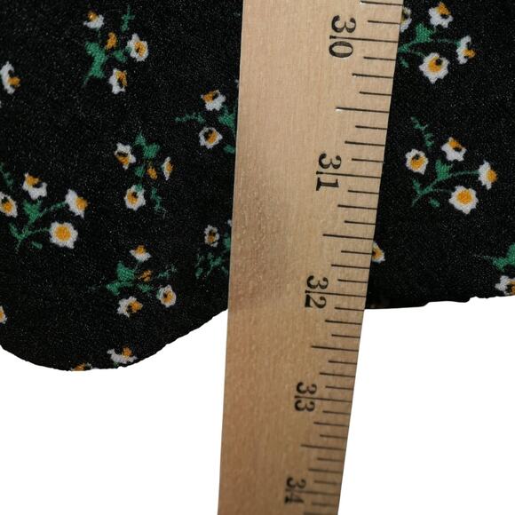 New Anthropologie Hutch Mini Dress Women Medium Black Floral Ruffle Hem Sundress - Picture 7 of 15